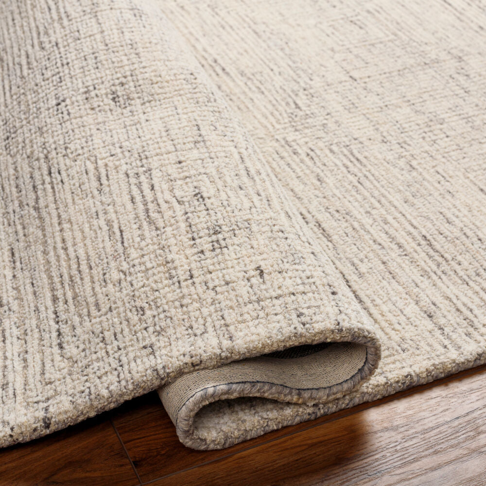 Newcastle Black/Taupe Handmade Rug - fold