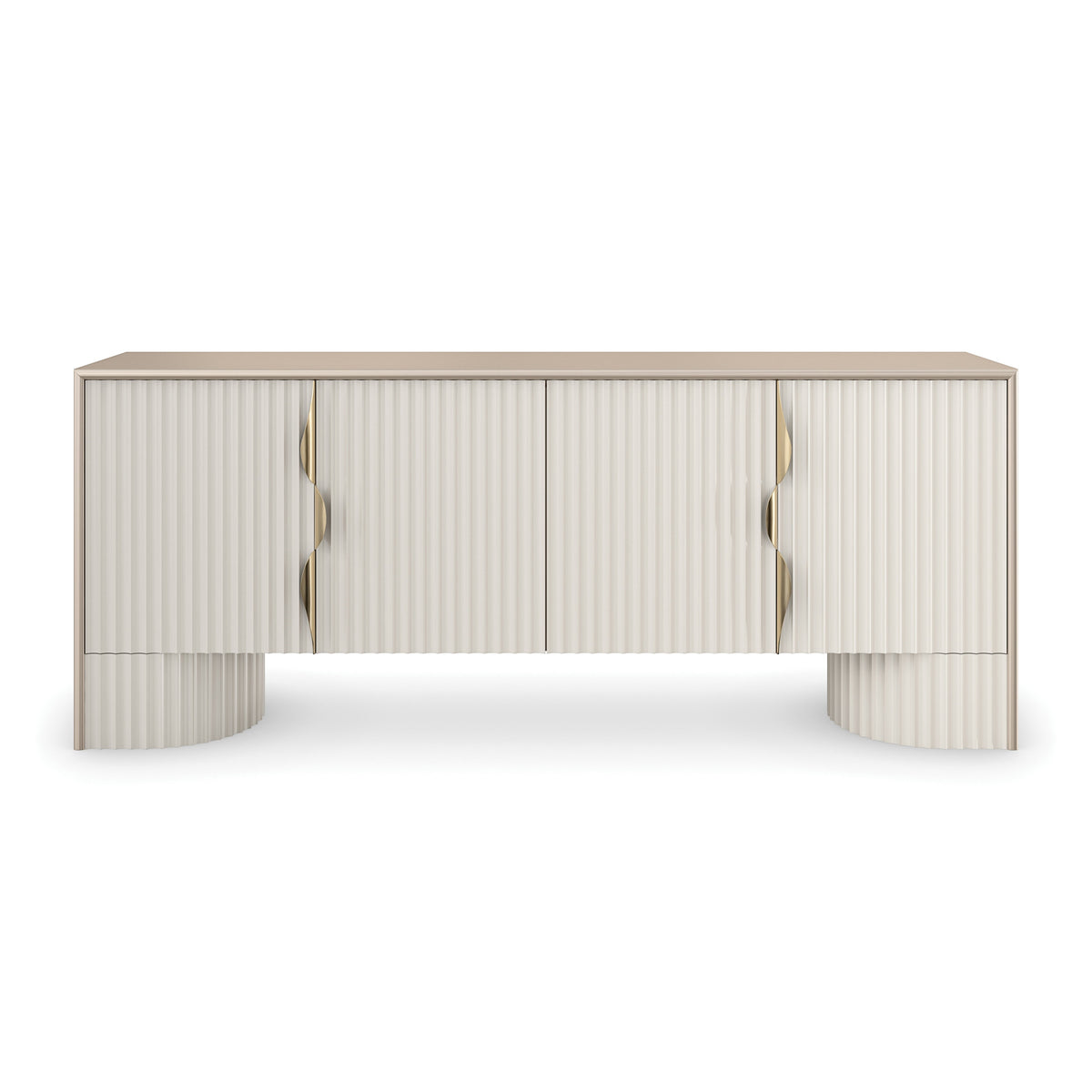 Corinthian Almond Milk Entertainment Console 80" by Caracole