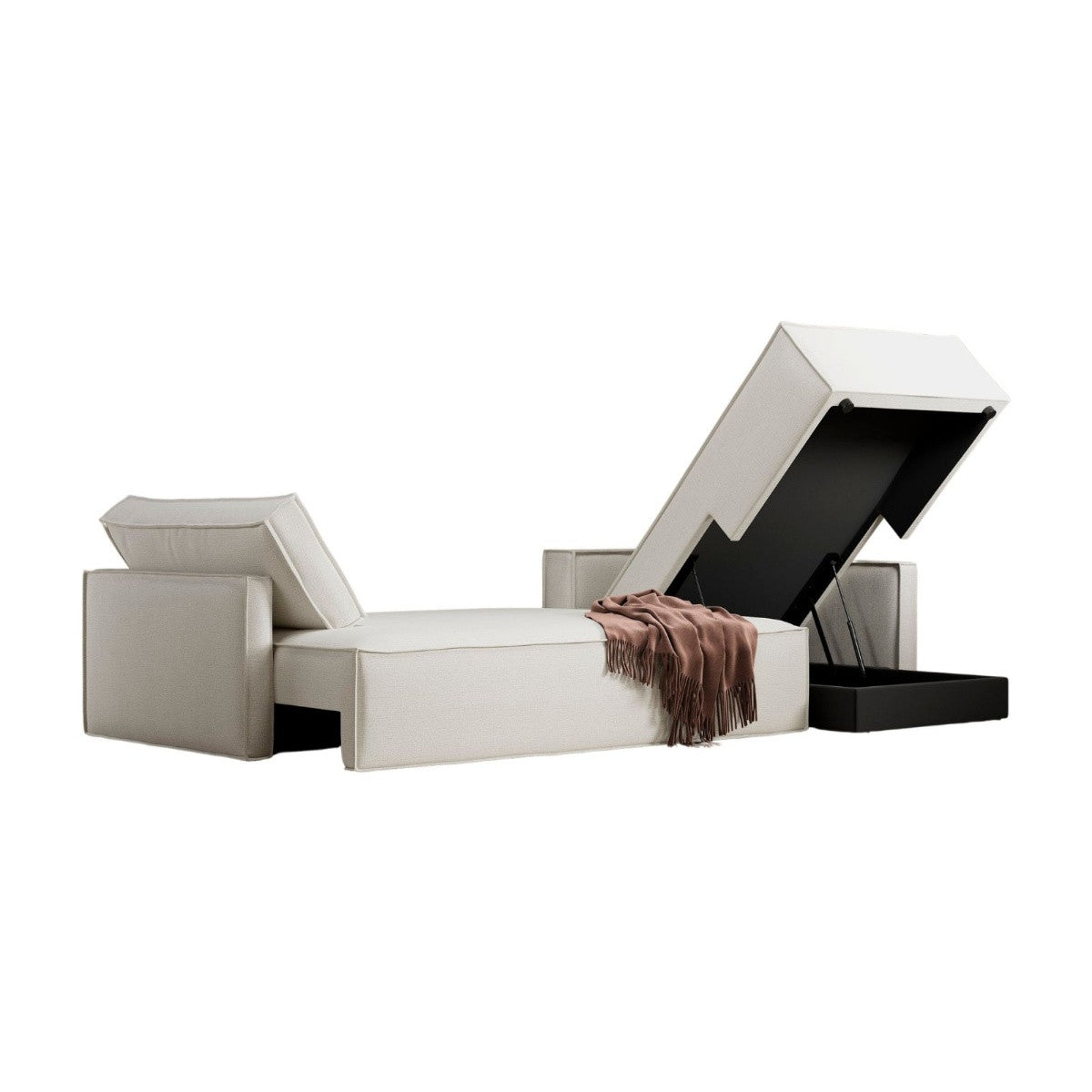 Newilla Storage Sofa Bed Lounger with Slim Arms