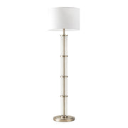 Nimbus Floor Lamp | Brushed Nickel and Clear Glass Body