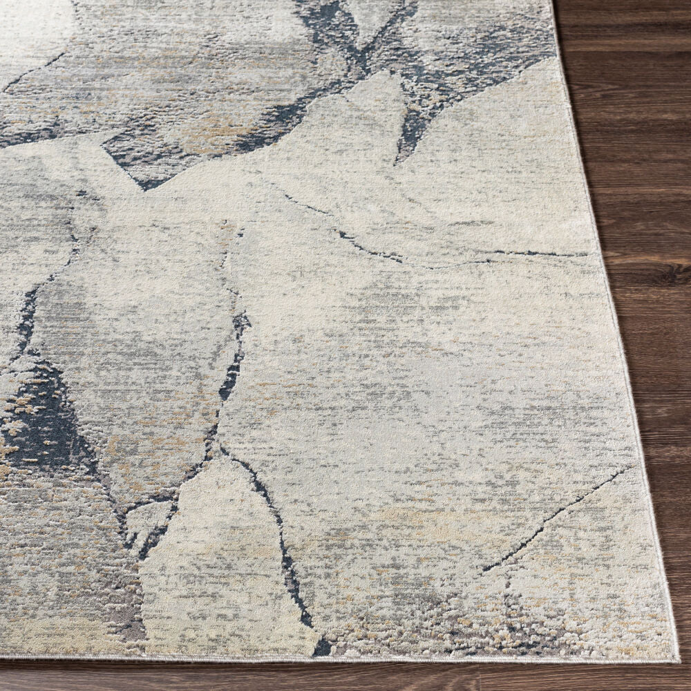 Norland Charcoal/Yellow Machine Woven Rug - front