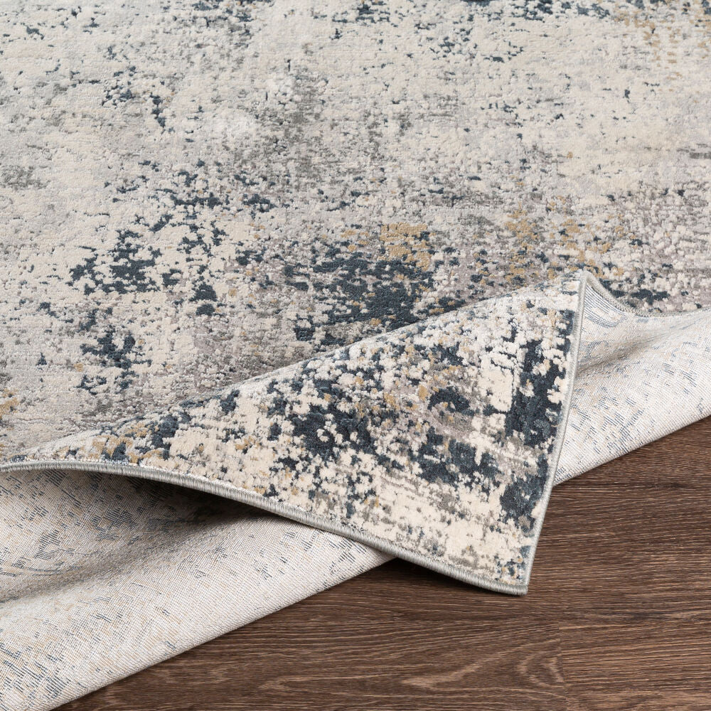 Norland Charcoal/Tan Machine Woven Rug NLD-2312 - fold