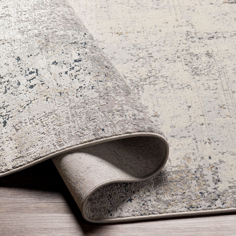 Norland Charcoal/Tan Machine Woven Rug NLD-2314 - fold