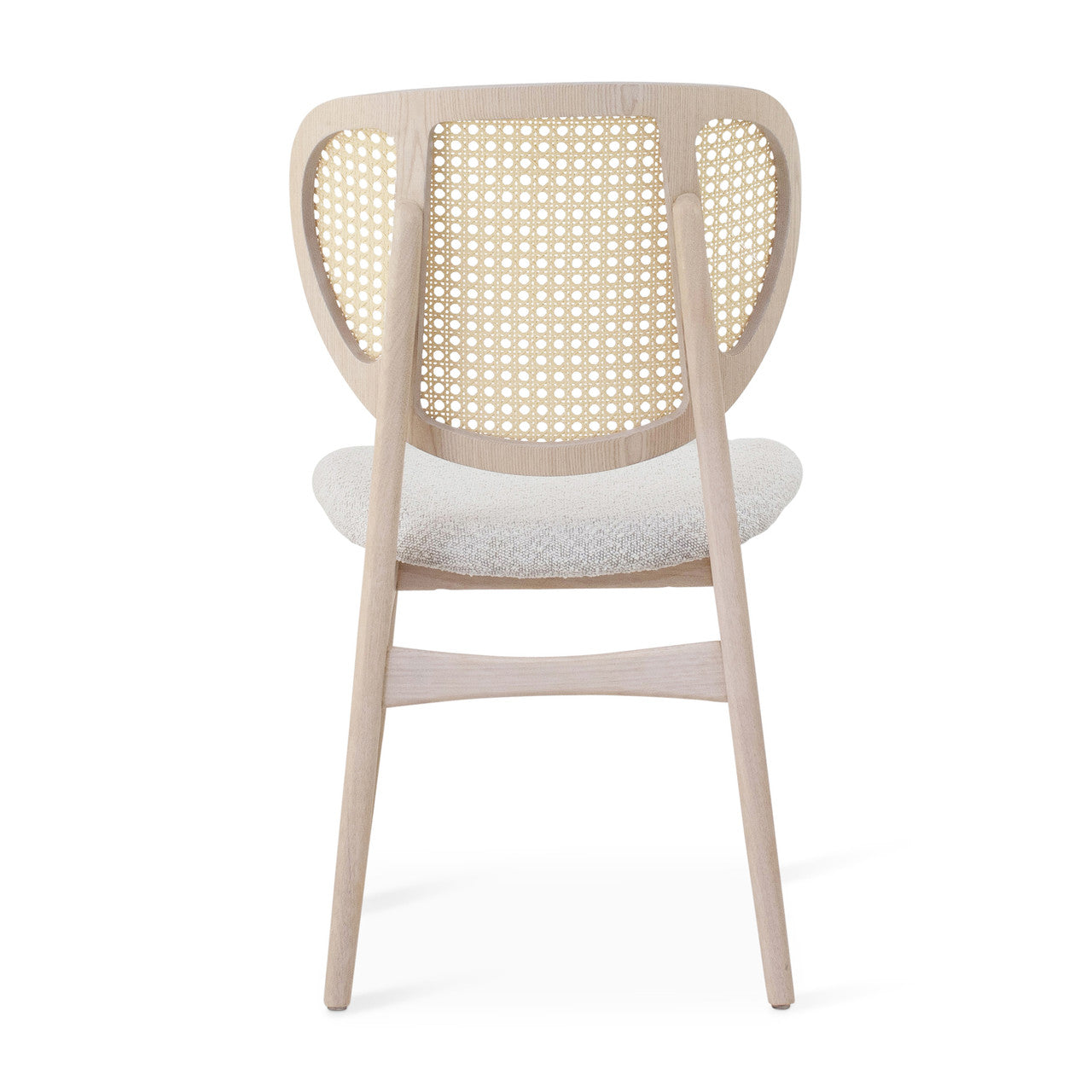 Modern Brazilian - Joelma - Cane Side Chair - Bouclé Crafted Glaze Seat - Nevoa Frame - Natural Cane Webbing