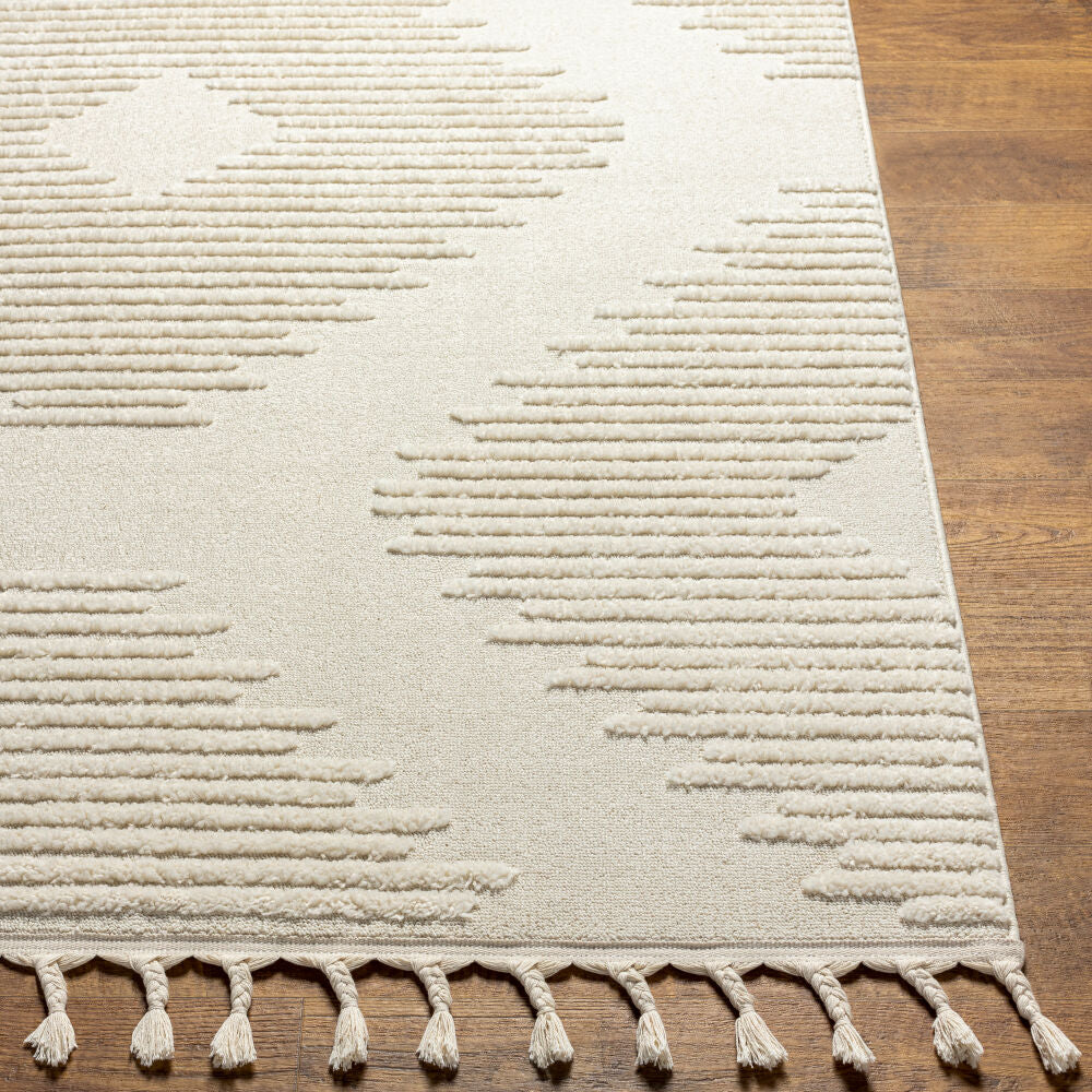Nora Cream/Light Gray Machine Woven Rug NOA-2304 - front