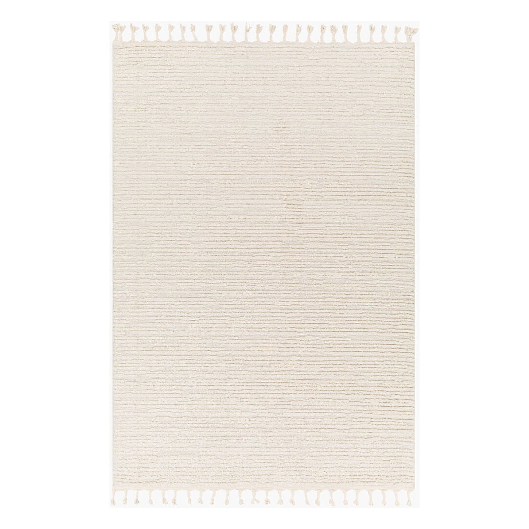 Nora Cream/Light Gray Machine Woven Rug NOA-2305 - 5'3" x 7'