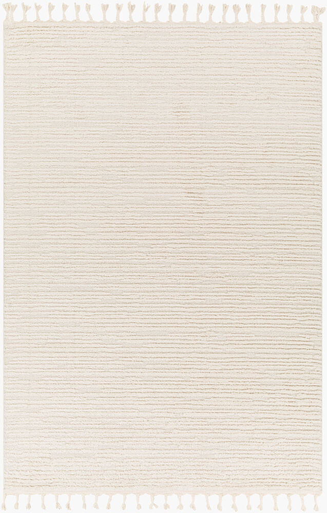 Nora Cream/Light Gray Machine Woven Rug NOA-2305 - 5'3" x 7'