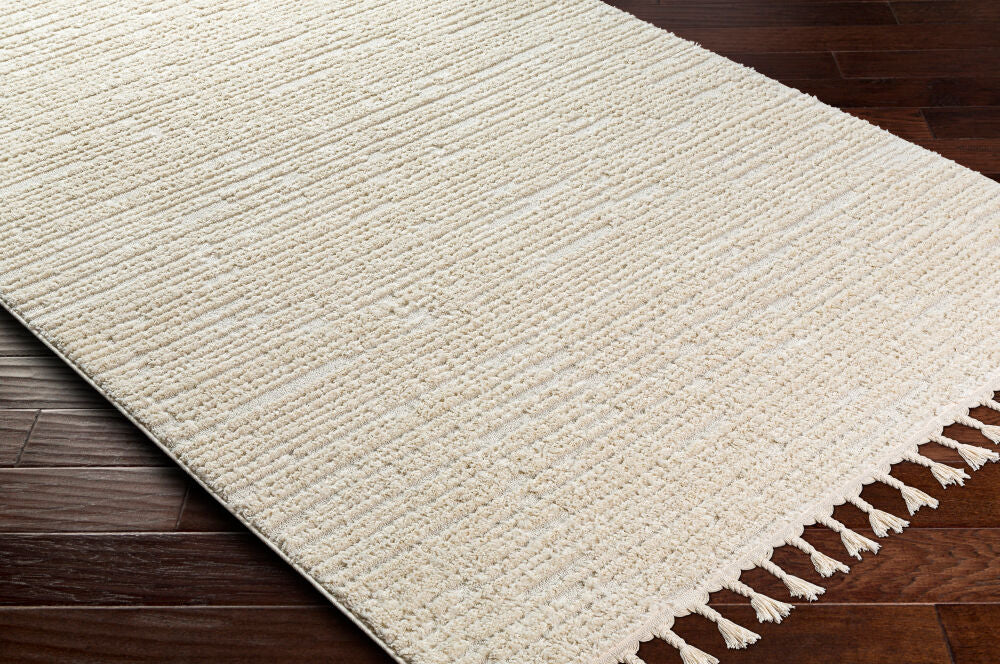 Nora Cream/Light Gray Machine Woven Rug NOA-2305 - corner