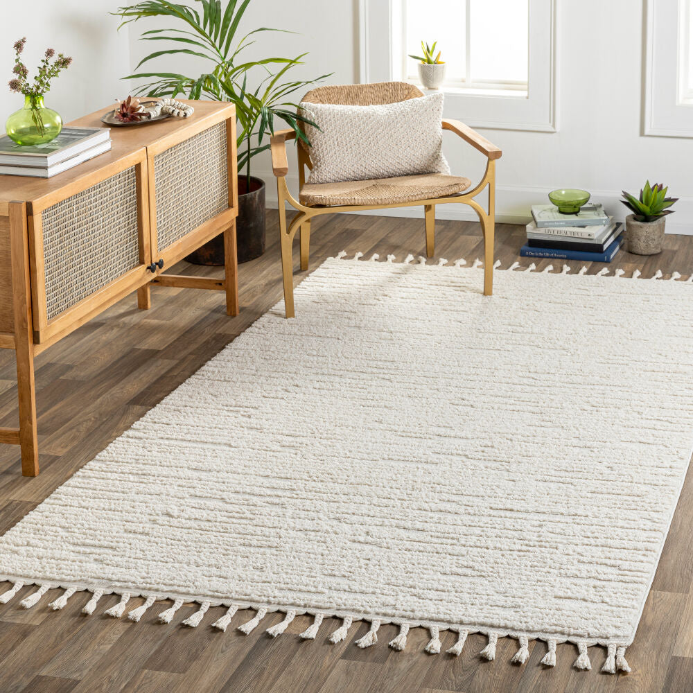 Nora Cream/Light Gray Machine Woven Rug NOA-2305 - roomscene