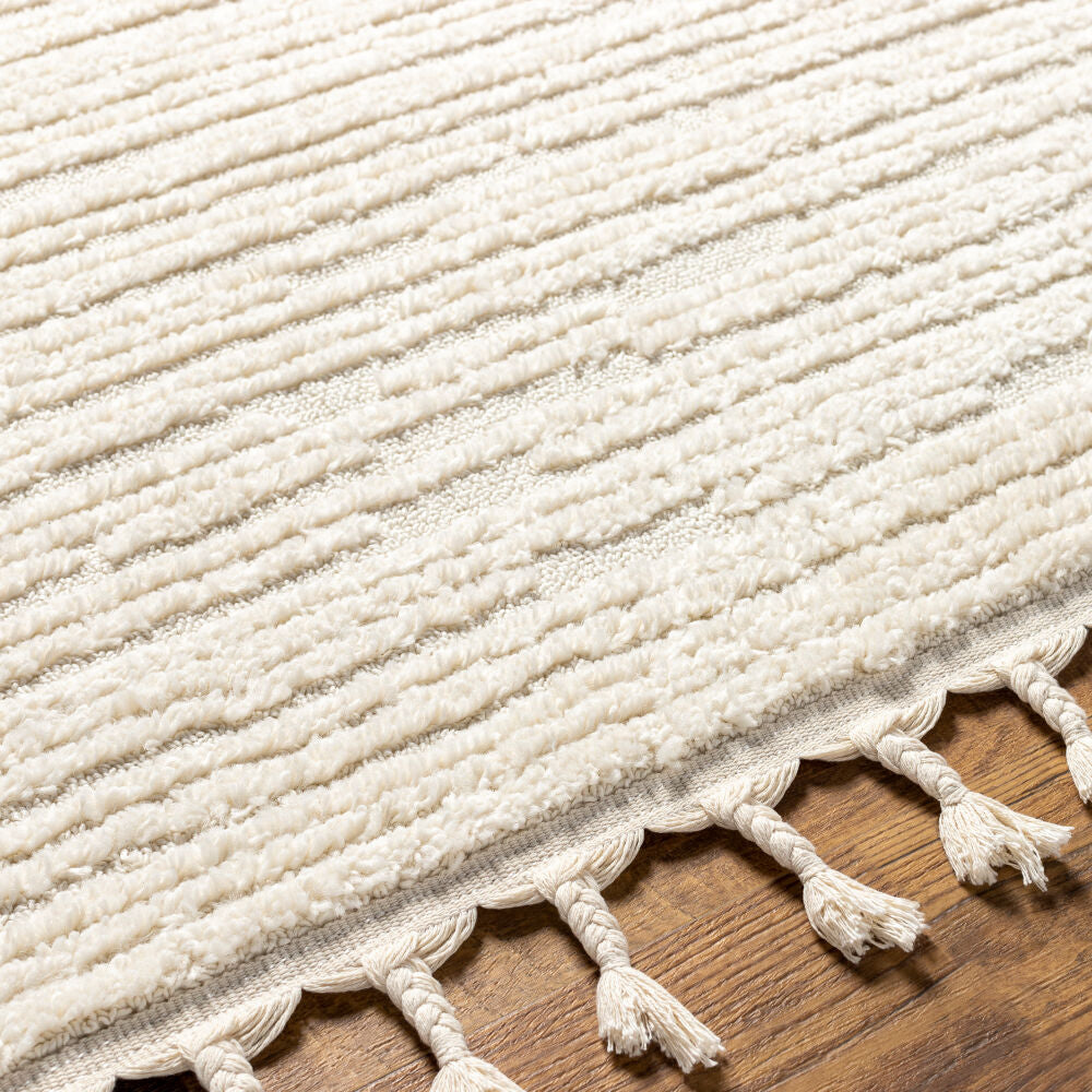 Nora Cream/Light Gray Machine Woven Rug NOA-2305 - texture