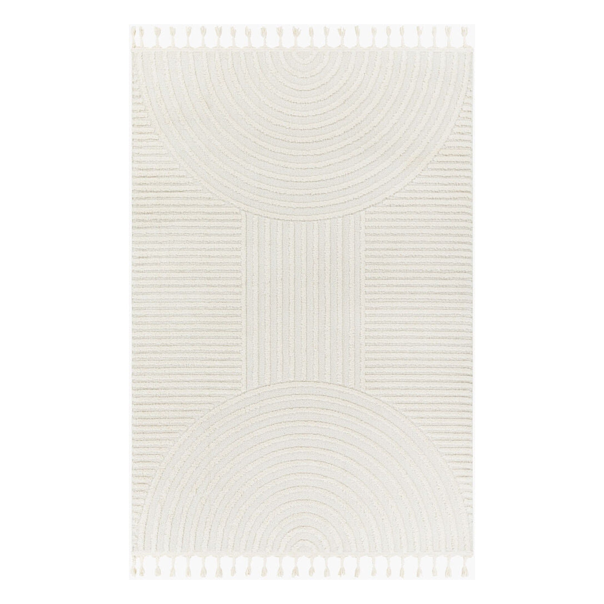 Nora Cream/Light Gray Machine Woven Rug NOA-2309 - 9'10" x 14'