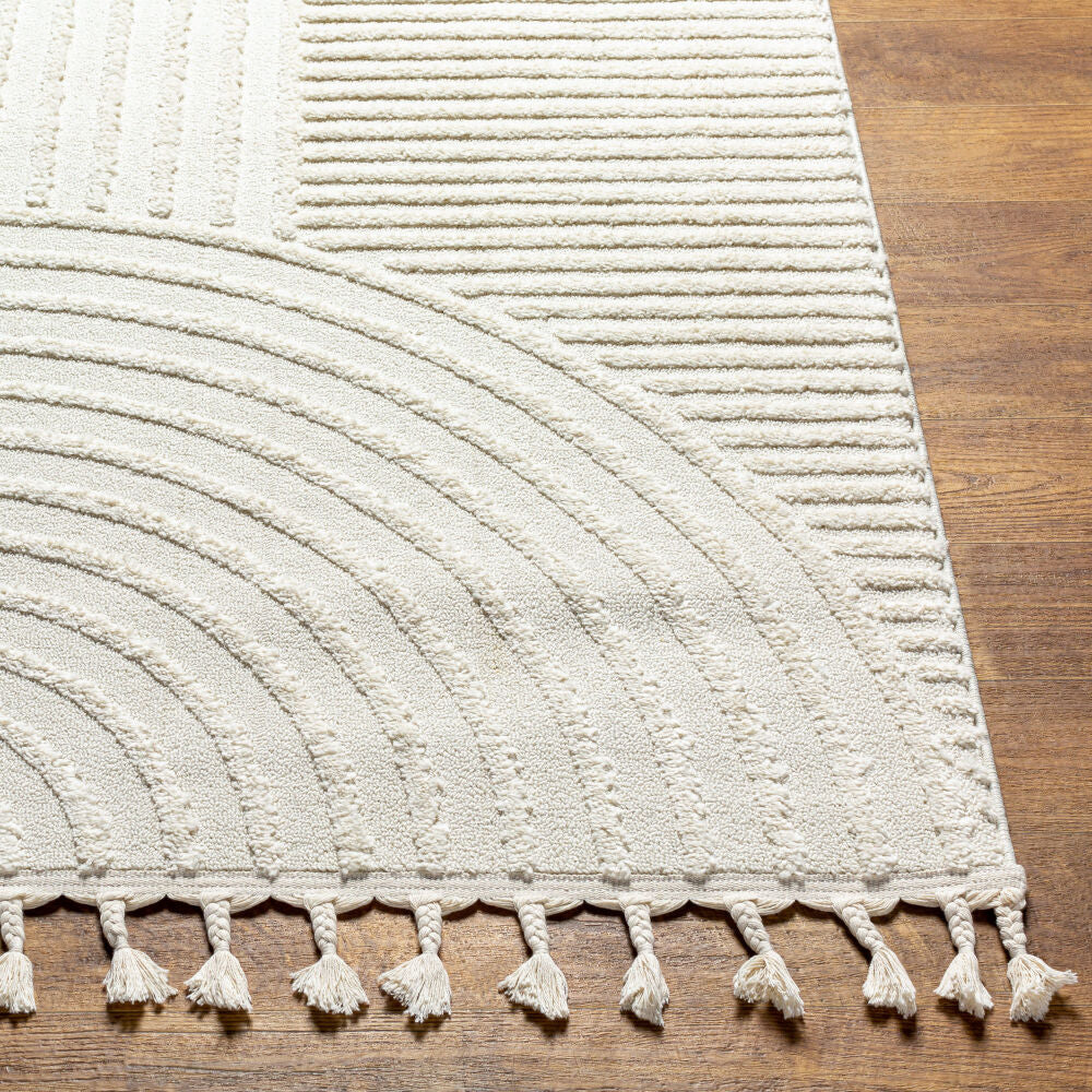 Nora Cream/Light Gray Machine Woven Rug NOA-2309 - front