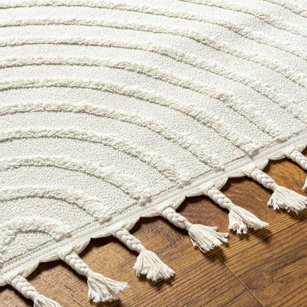 Nora Cream/Light Gray Machine Woven Rug NOA-2309 - texture