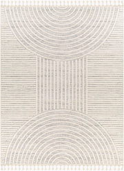 Nora Cream/Medium Gray Machine Woven Rug - 3'11" x 5'7"