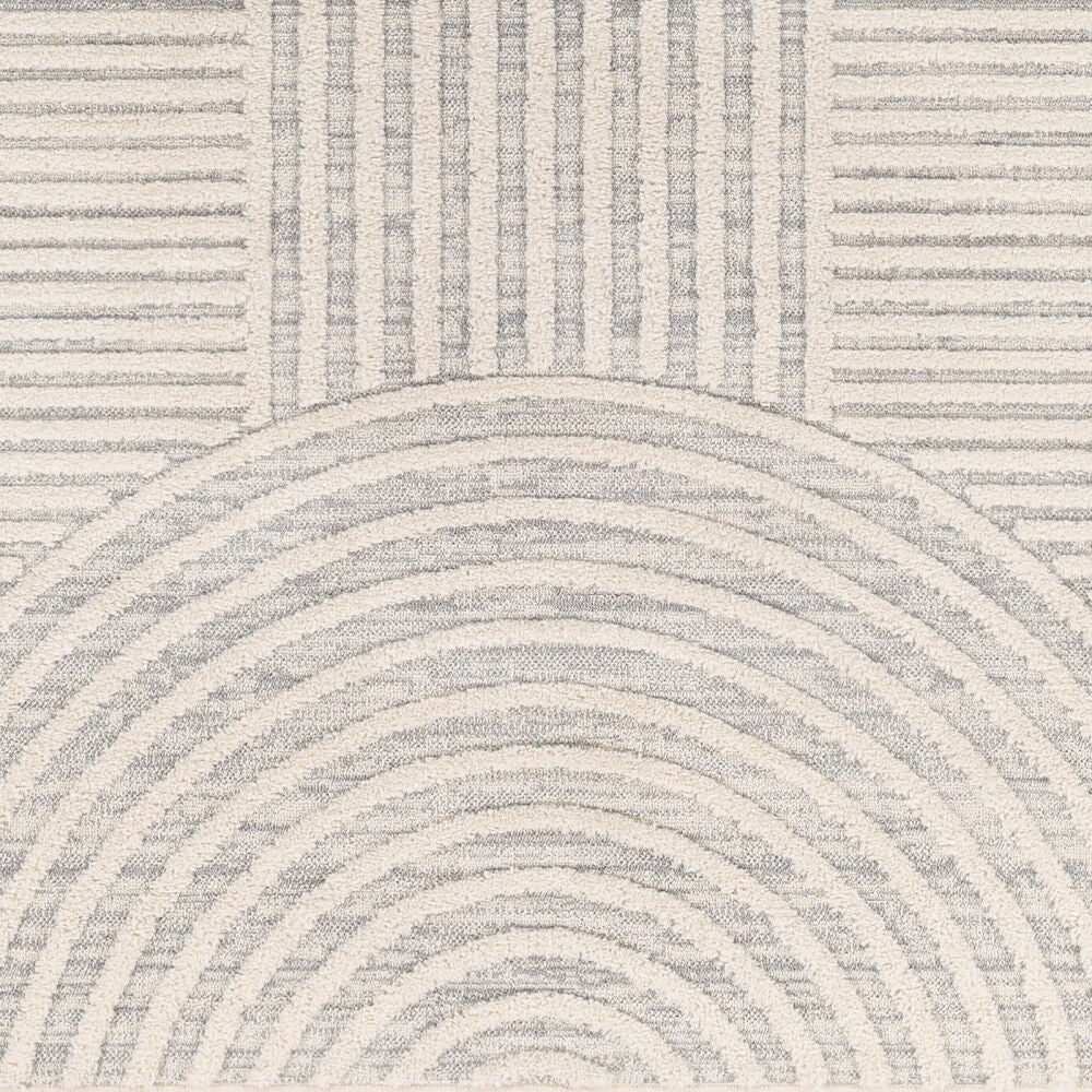 Nora Cream/Medium Gray Machine Woven Rug - swatch