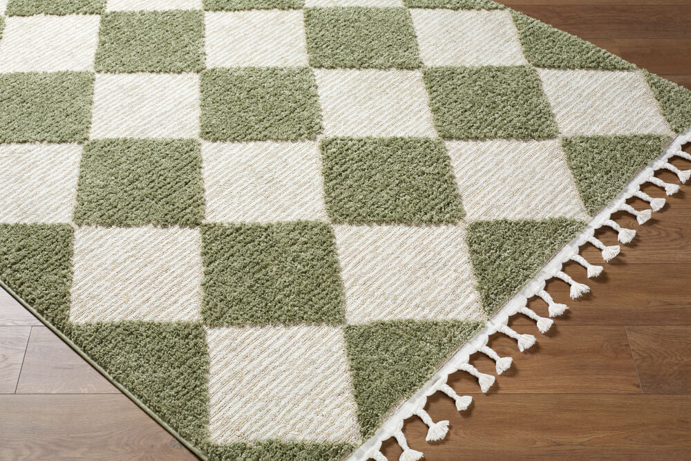 Nora Cream/Tan Machine Woven Rug - corner
