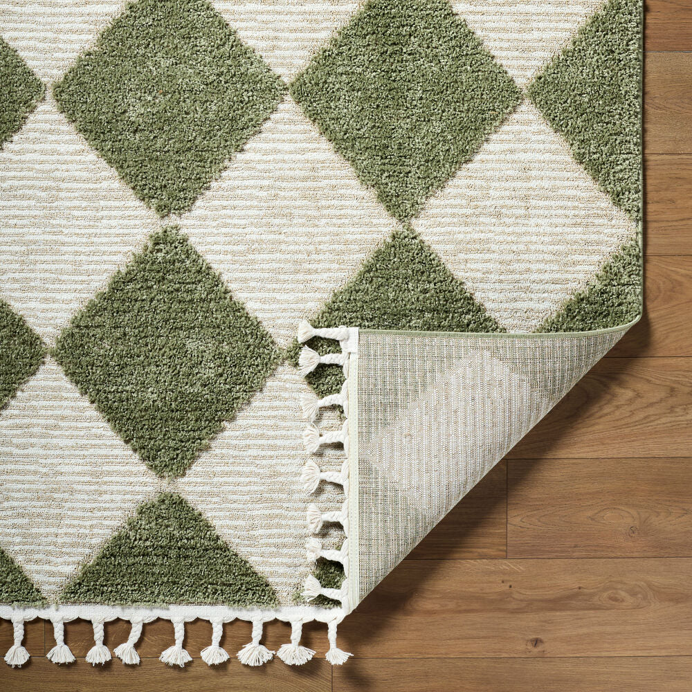 Nora Cream/Tan Machine Woven Rug - fold