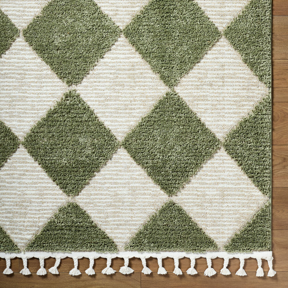 Nora Cream/Tan Machine Woven Rug - overhead