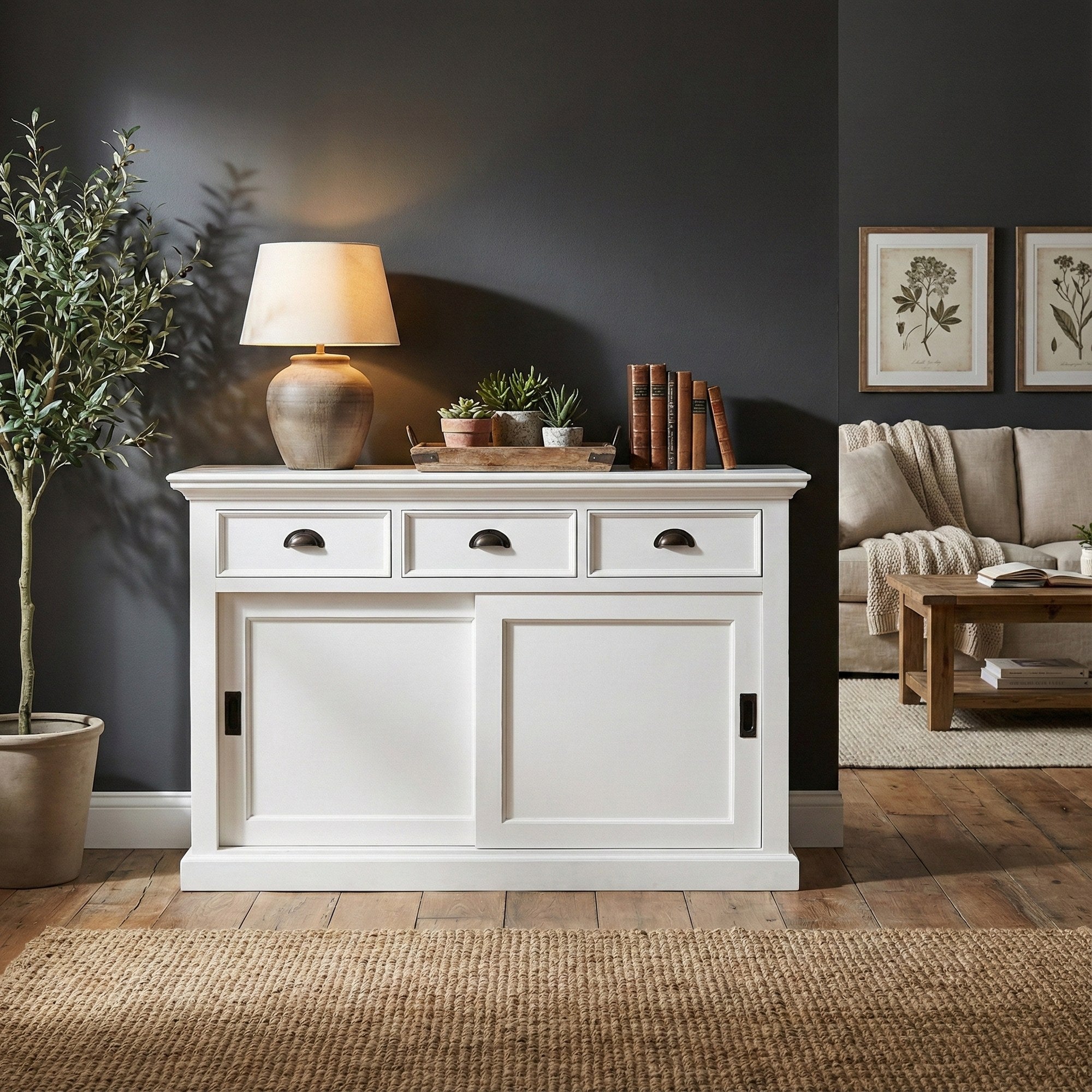 Nova Solo lifestyle image - French Coastal Buffet with Sliding Doors 49" - ZNS-B130