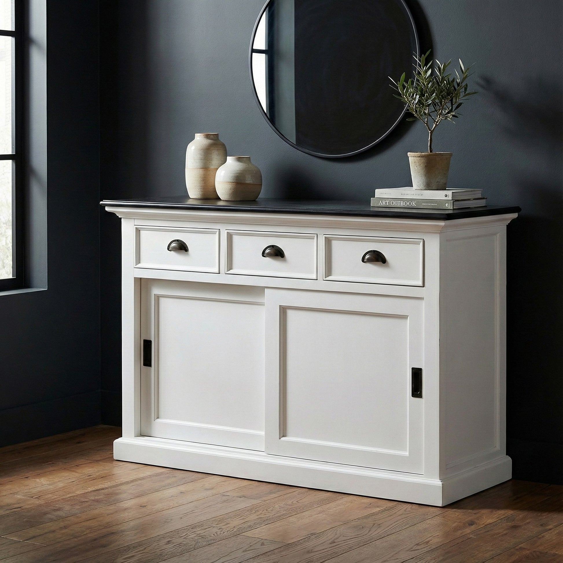 Nova Solo lifestyle image - Modern Farmhouse Buffet with Sliding Doors 49" - ZNS-B130CT