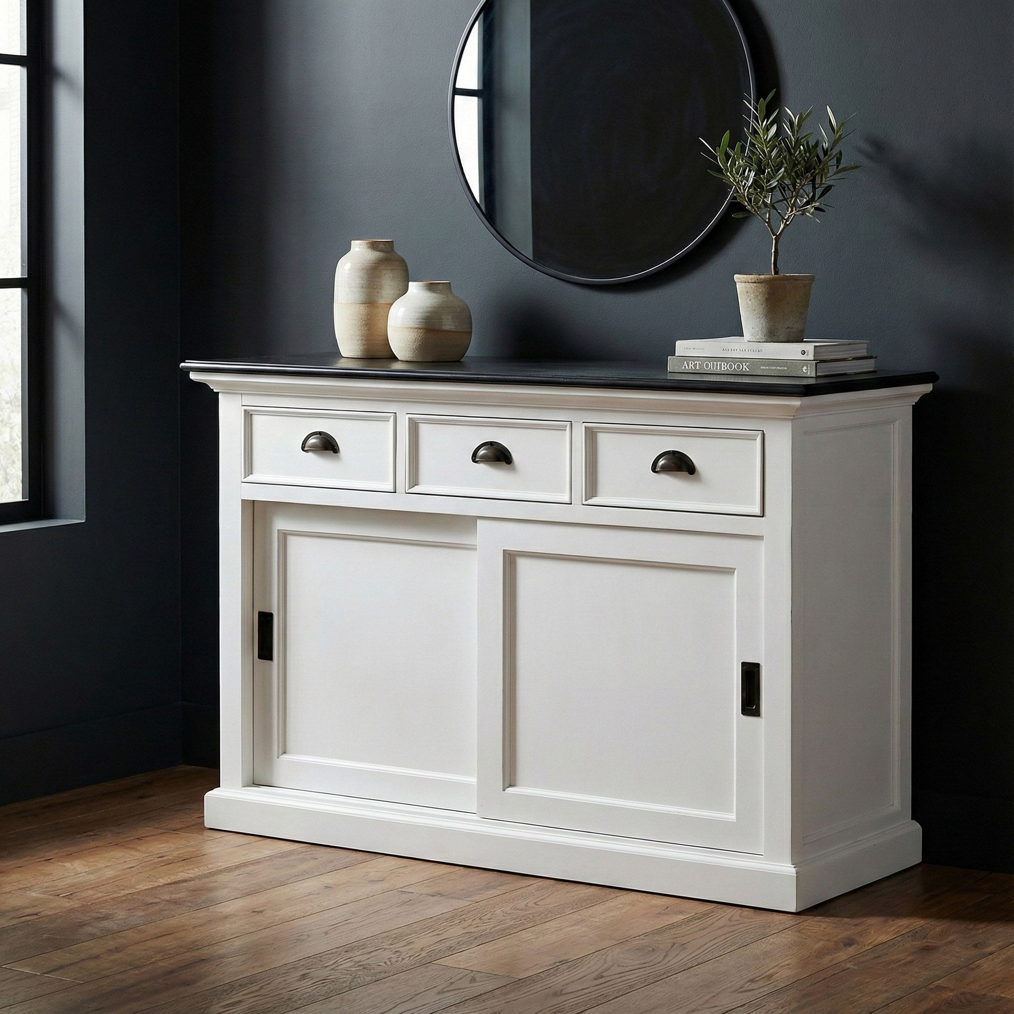Nova Solo lifestyle image - Modern Farmhouse Buffet with Sliding Doors 49" - ZNS-B130CT