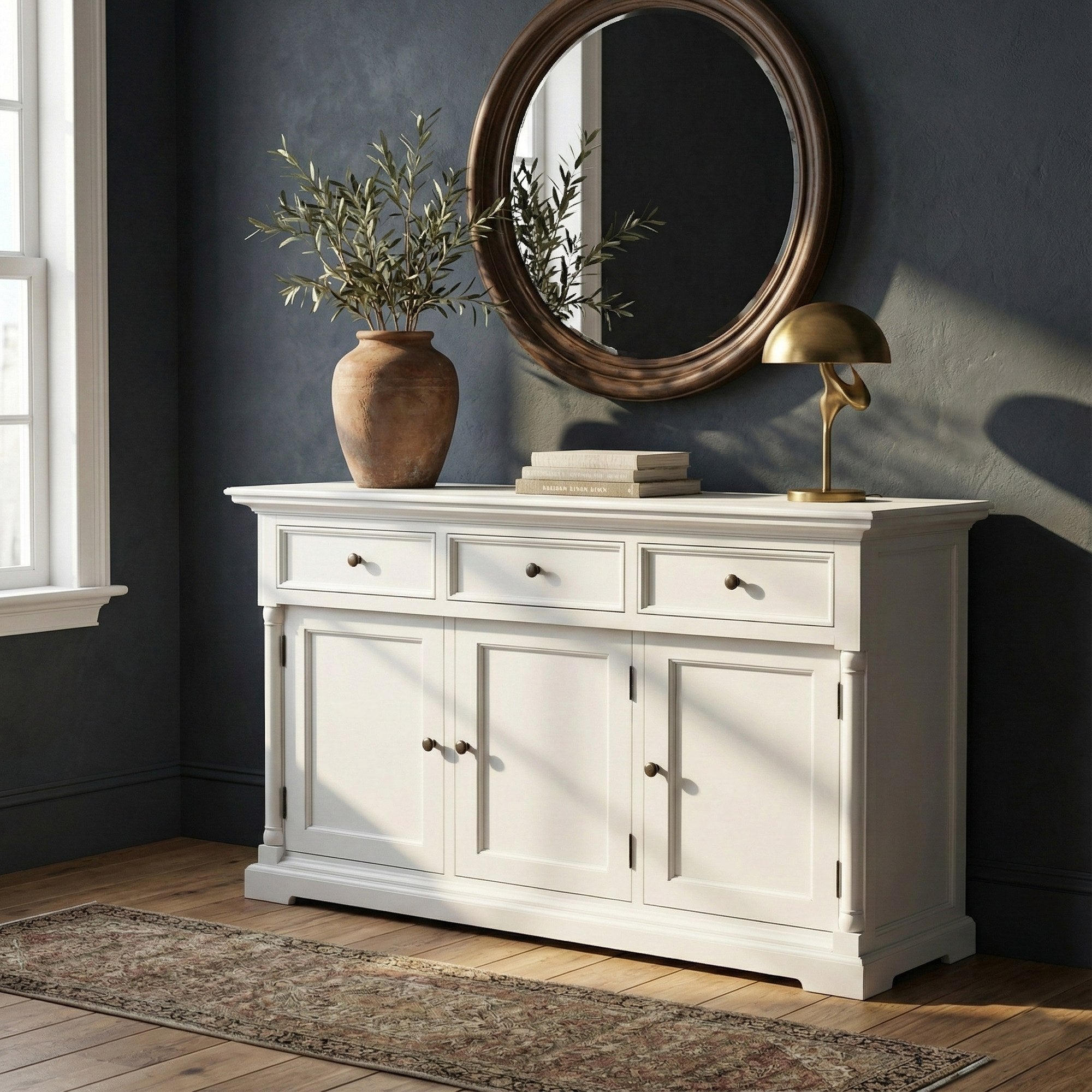 Nova Solo lifestyle image - French Cottage Classic Sideboard with 3 doors 57" - ZNS-B185