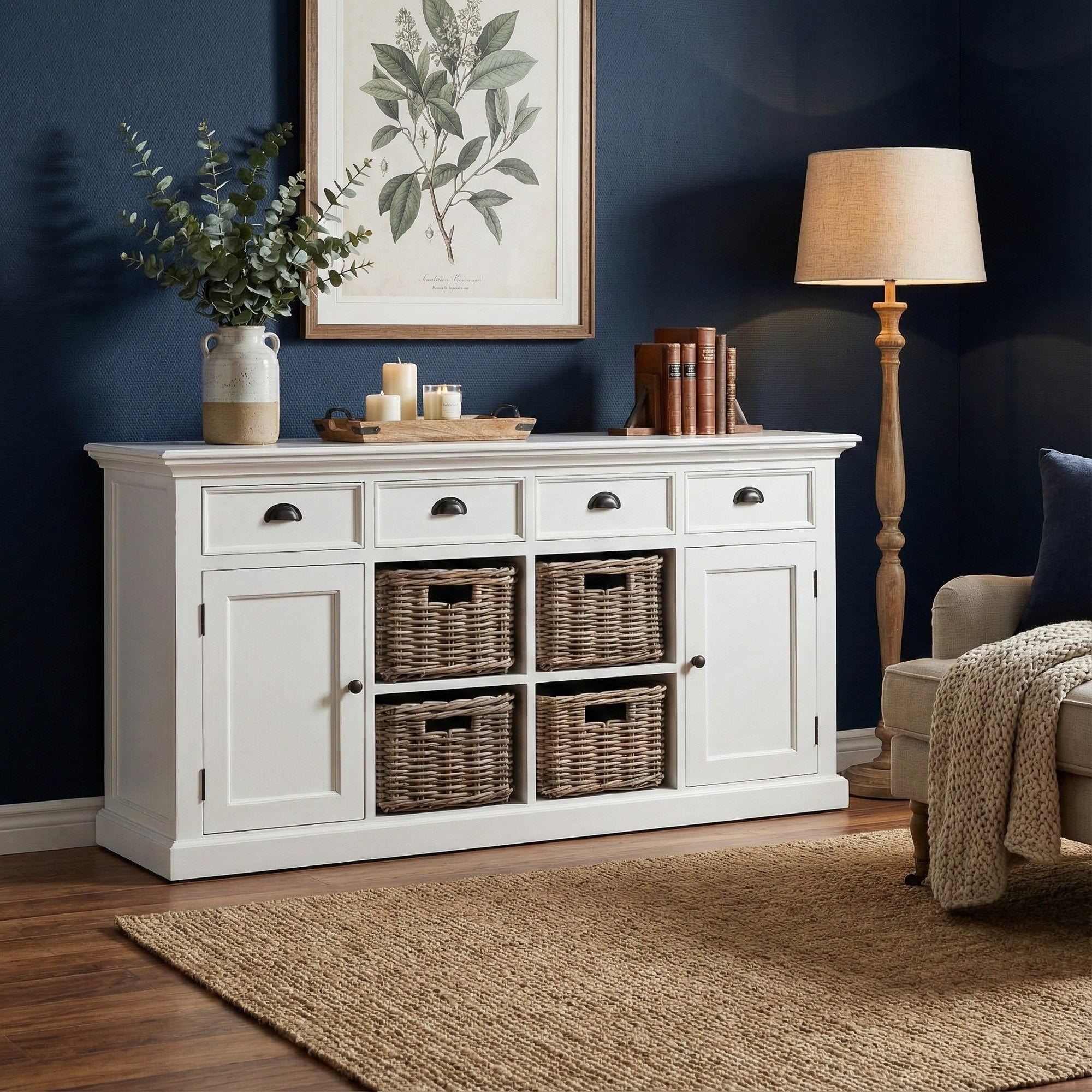 Nova Solo lifestyle image - French Coastal Buffet with 4 Baskets 63" - ZNS-B189