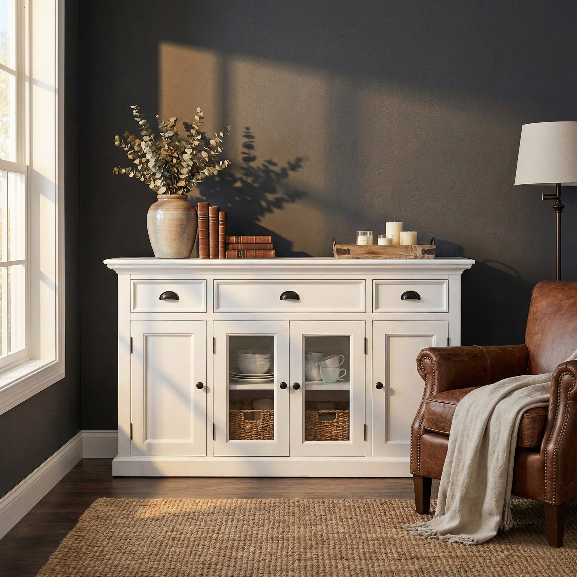 Nova Solo lifestyle image - French Coastal Buffet with 4 Doors 3 Drawers - ZNS-B191 - ZNS-B191