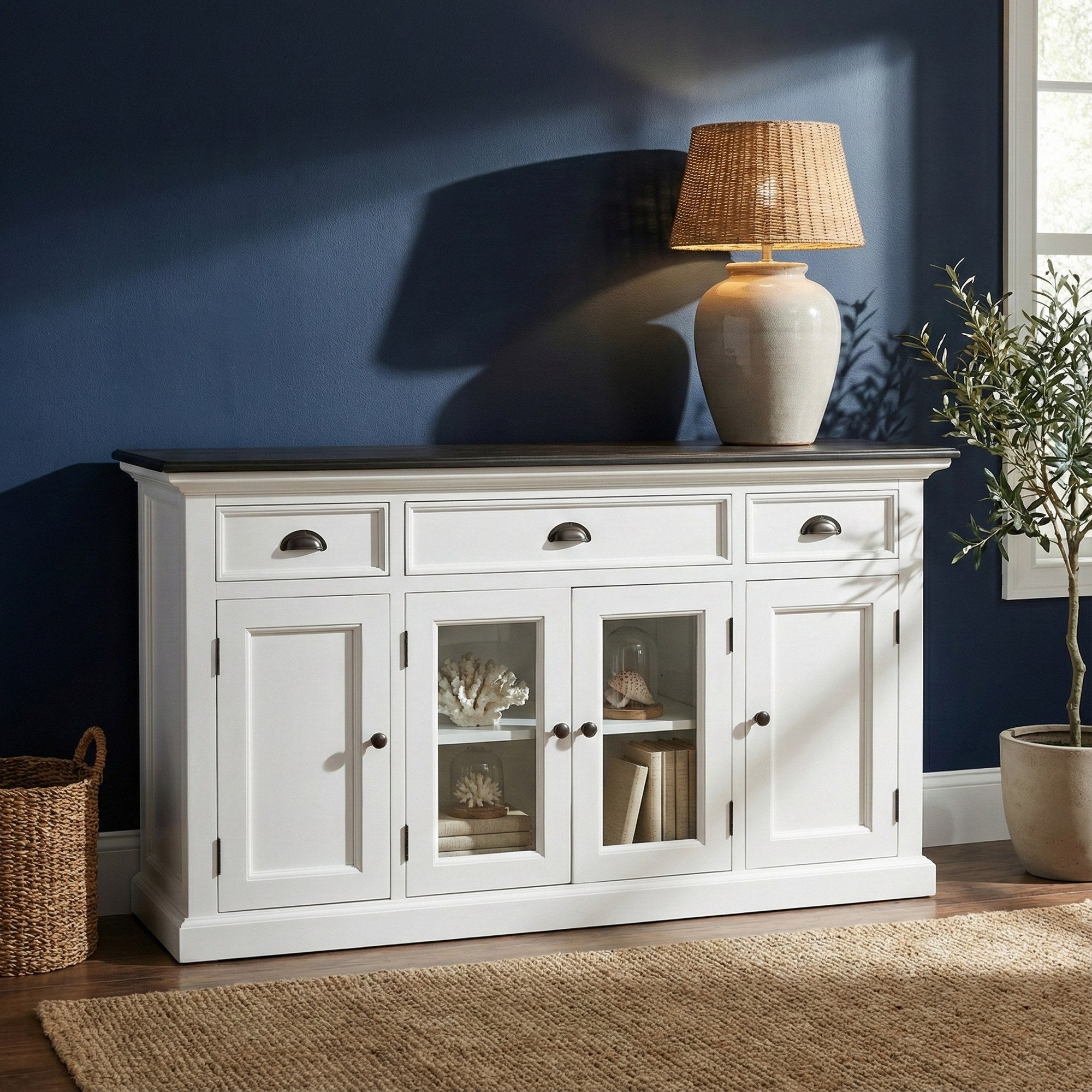 Nova Solo lifestyle image - Modern Farmhouse Buffet with 4 Doors 3 Drawers - ZNS-B191CT - ZNS-B191CT