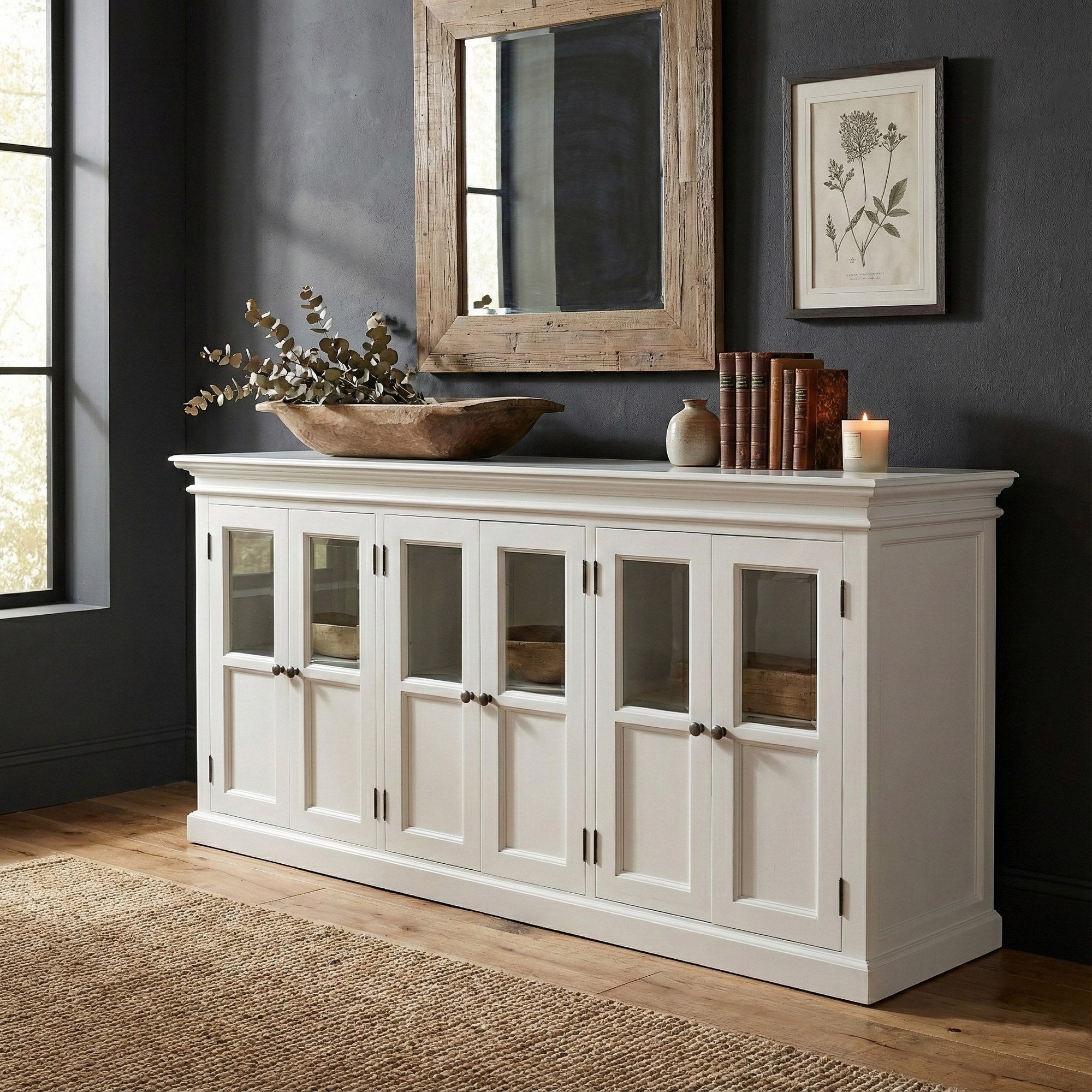 Nova Solo lifestyle image - French Coastal Buffet with 6 Glass Doors 79" - ZNS-B195