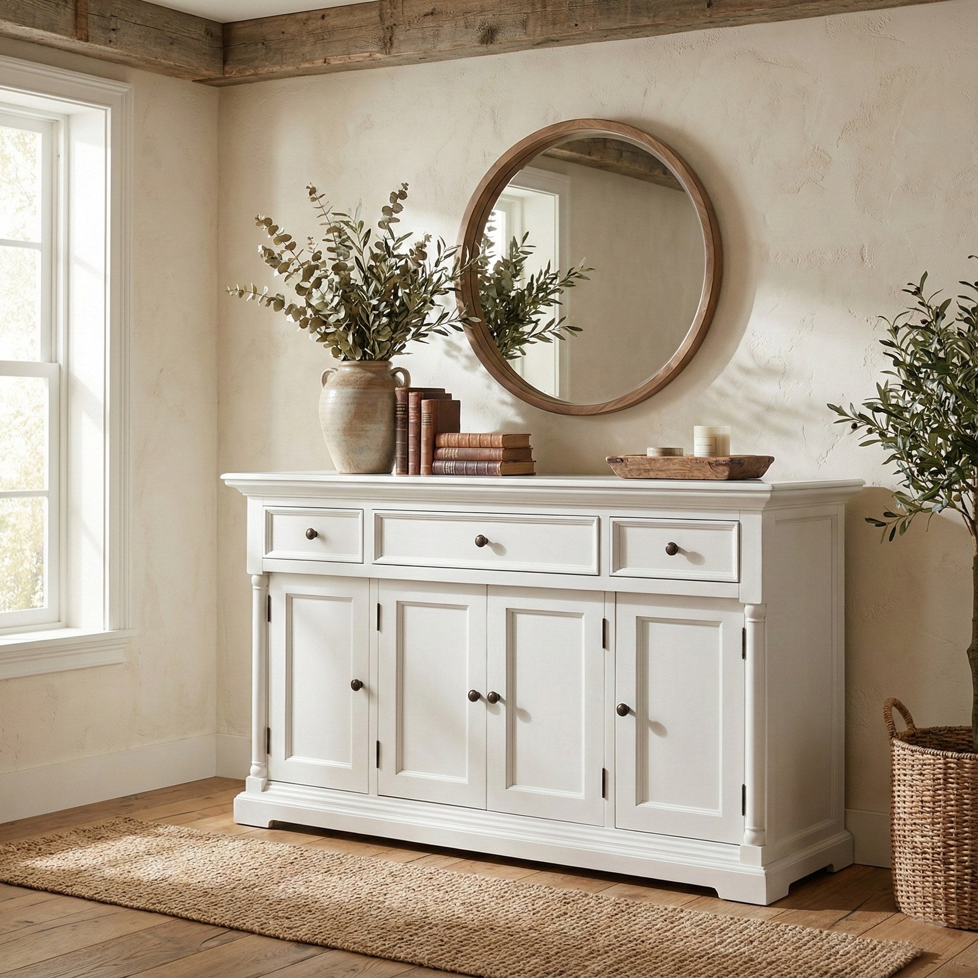 Nova Solo lifestyle image - French Cottage Buffet with 4 Doors 3 Drawers 57" - ZNS-B198