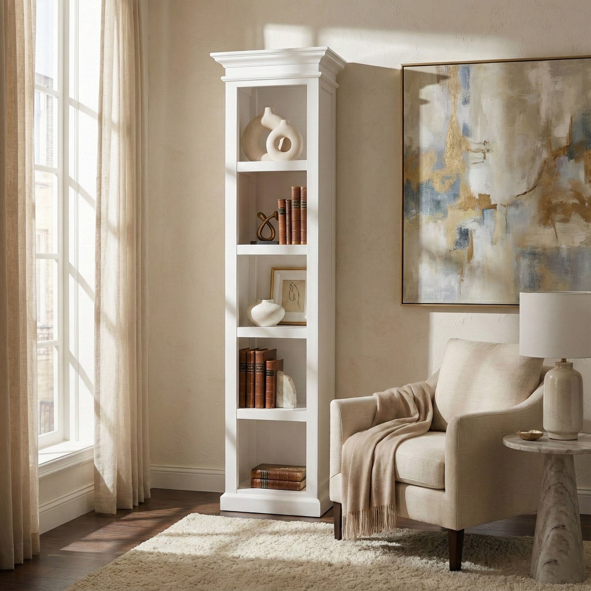 Nova Solo lifestyle image - French Coastal Bookshelf 20" - ZNS-CA591