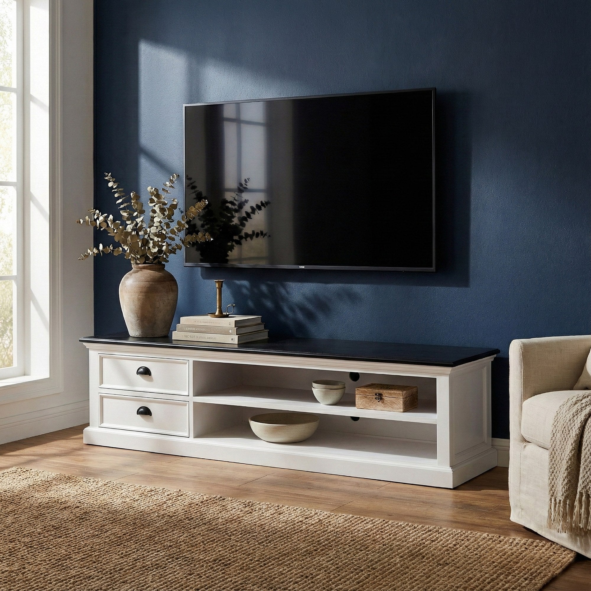 Nova Solo lifestyle image - Modern Farmhouse Large TV Stand 71" - ZNS-CA592-180CT