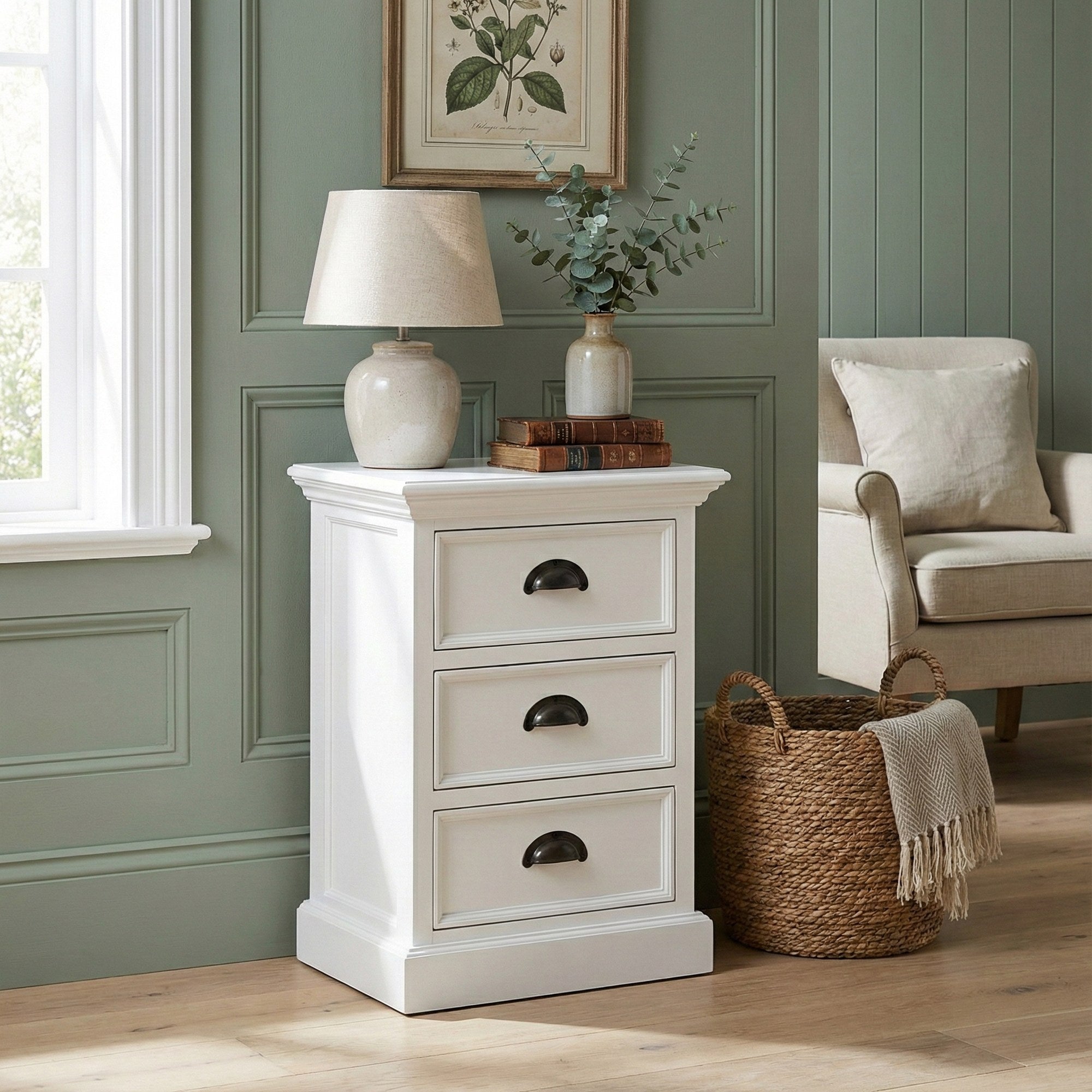 Nova Solo lifestyle image - French Coastal Bedside Drawer Unit 16" - ZNS-CA599