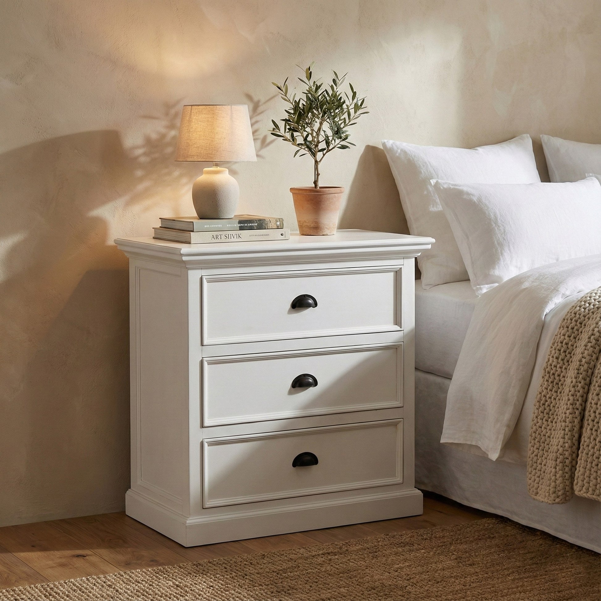 Nova Solo lifestyle image - French Country Farmhouse Bedside Drawer Unit 32" - ZNS-CA599L