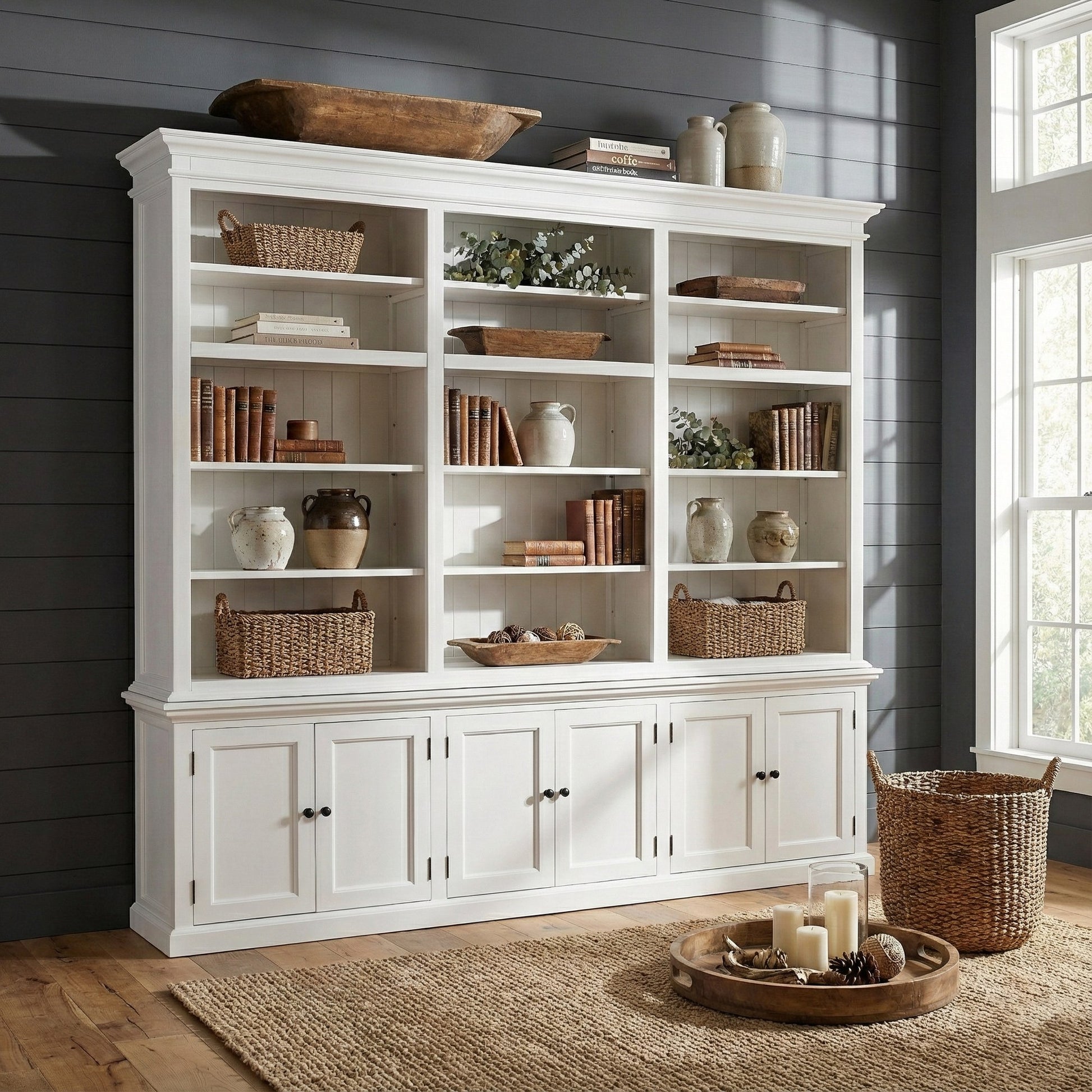 Nova Solo lifestyle image - French Coastal Triple-Bay Hutch Unit 94" - ZNS-CA614