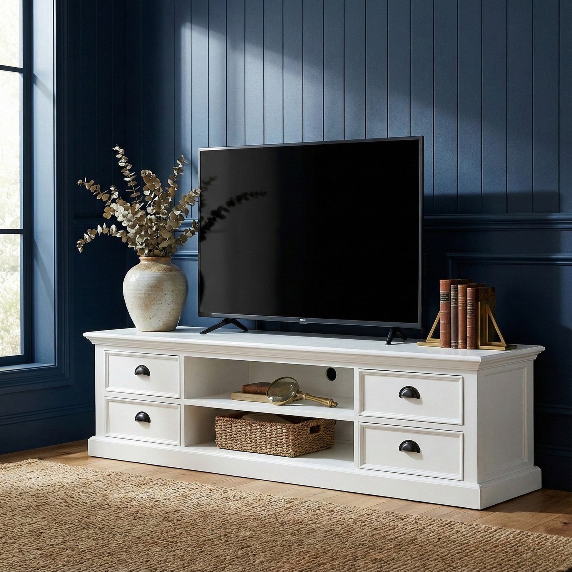 Nova Solo lifestyle image - French Coastal Large TV Stand with 4 Drawers 71" - ZNS-CA631