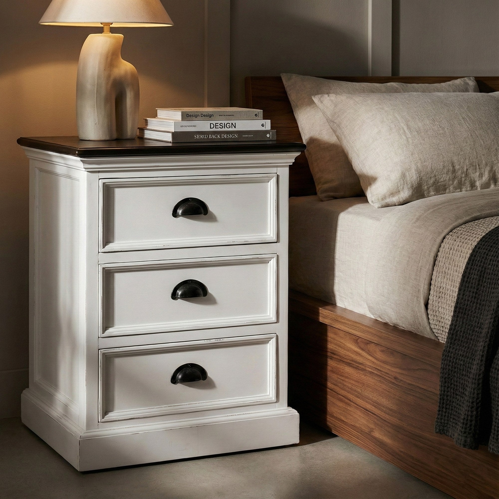 Nova Solo lifestyle image - Modern Farmhouse Bedside Drawer Unit 18" - ZNS-CA632TWD