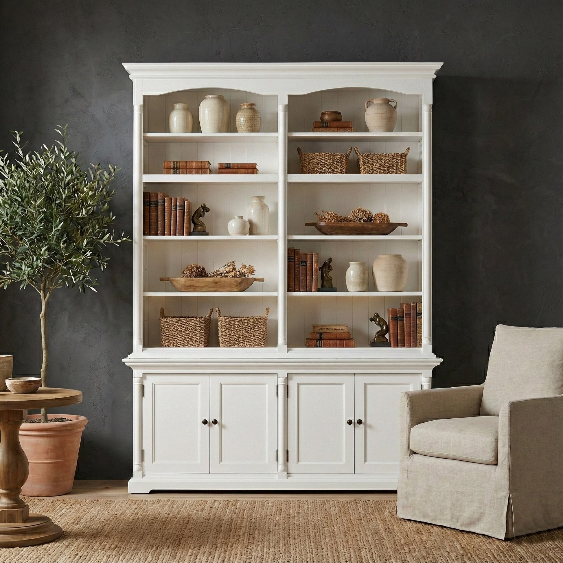 Nova Solo lifestyle image - French Cottage Double-Bay Hutch Unit 65" - ZNS-CA639