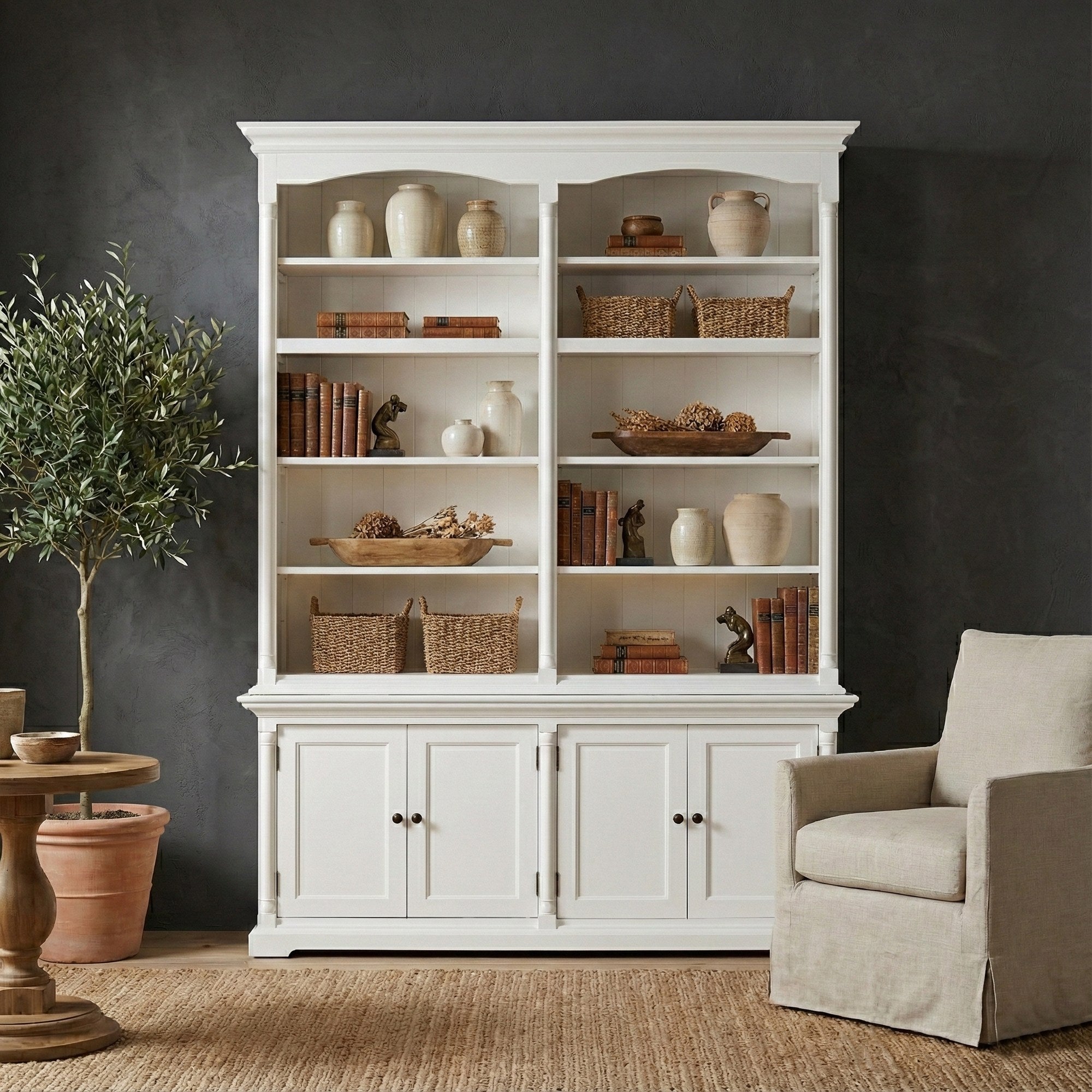 Nova Solo lifestyle image - French Cottage Double-Bay Hutch Unit 65" - ZNS-CA639