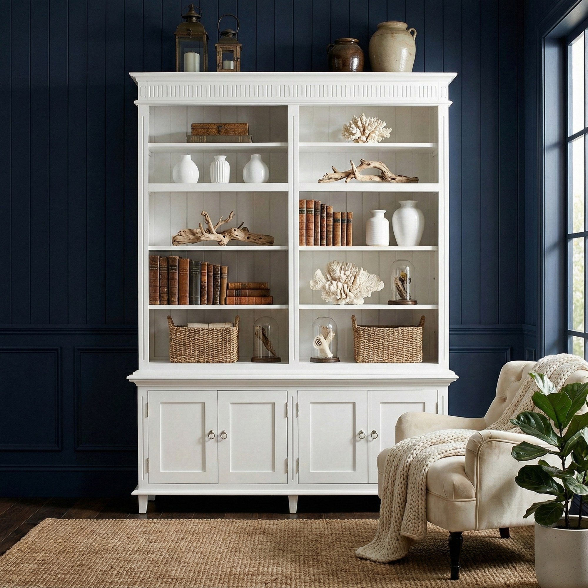 Nova Solo lifestyle image - Scandi Coastal Double-Bay Hutch Unit 65" - ZNS-CA643