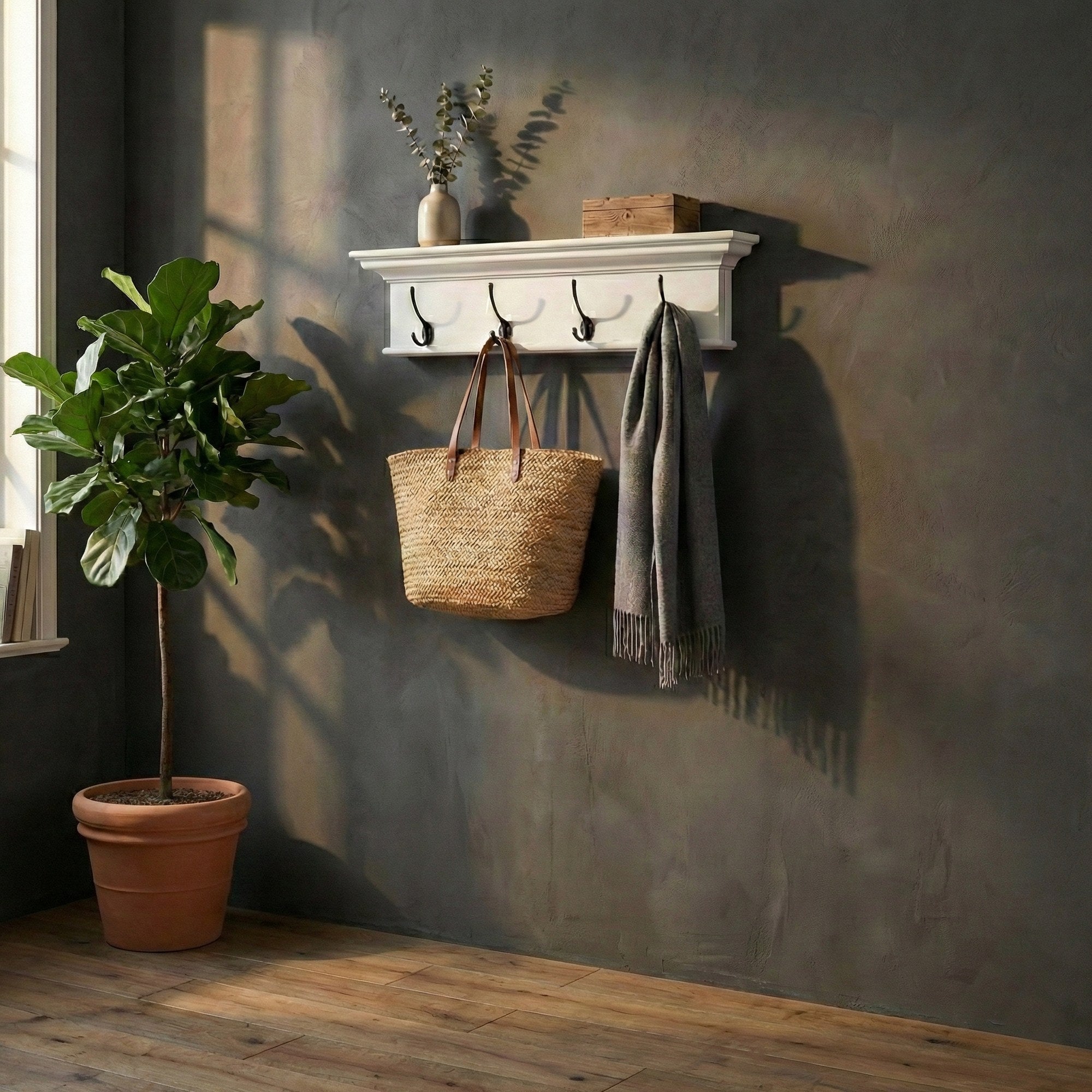 Nova Solo lifestyle image - French Coastal 4 Hook Coat Rack 28" - ZNS-D160