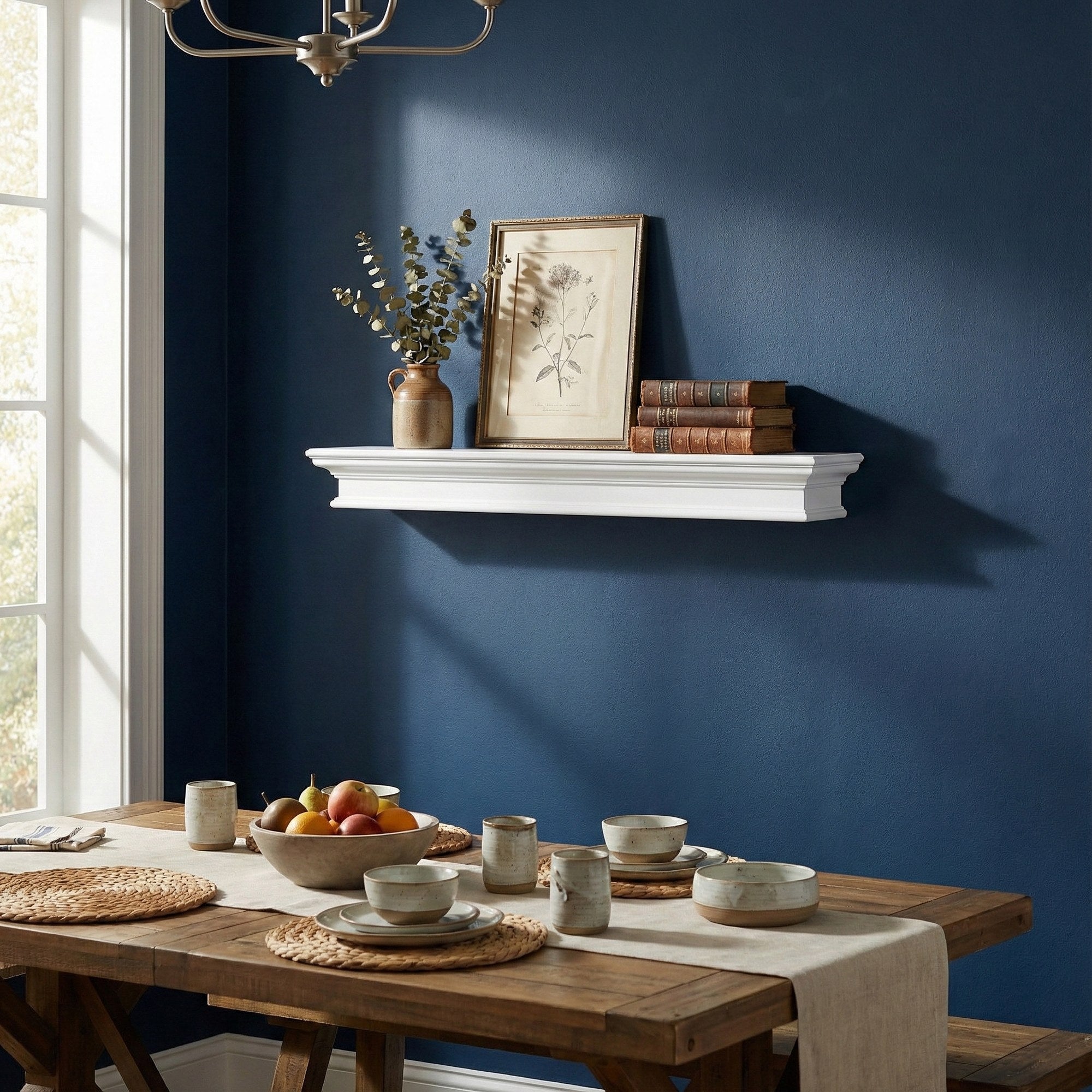 Nova Solo lifestyle image - French Coastal Floating Wall Shelf, Extra Long 47" - ZNS-D166