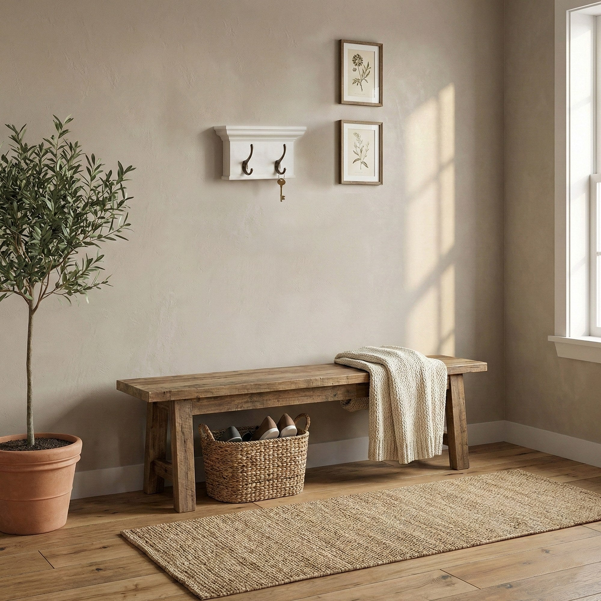 Nova Solo lifestyle image - French Coastal 2 Hook Coat Rack 16" - ZNS-D167