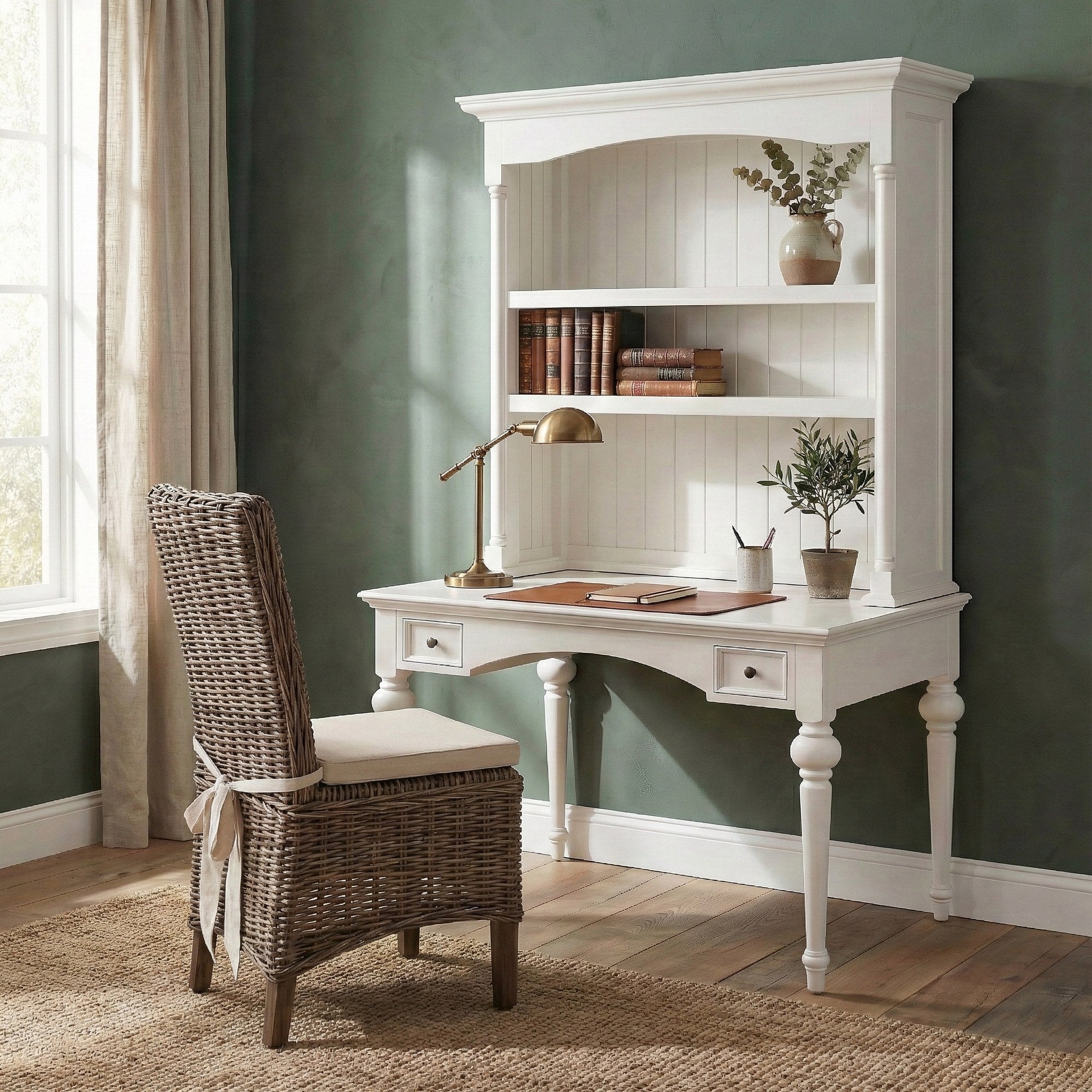 Nova Solo lifestyle image - French Cottage Secretary Desk with Hutch 47" - ZNS-T771