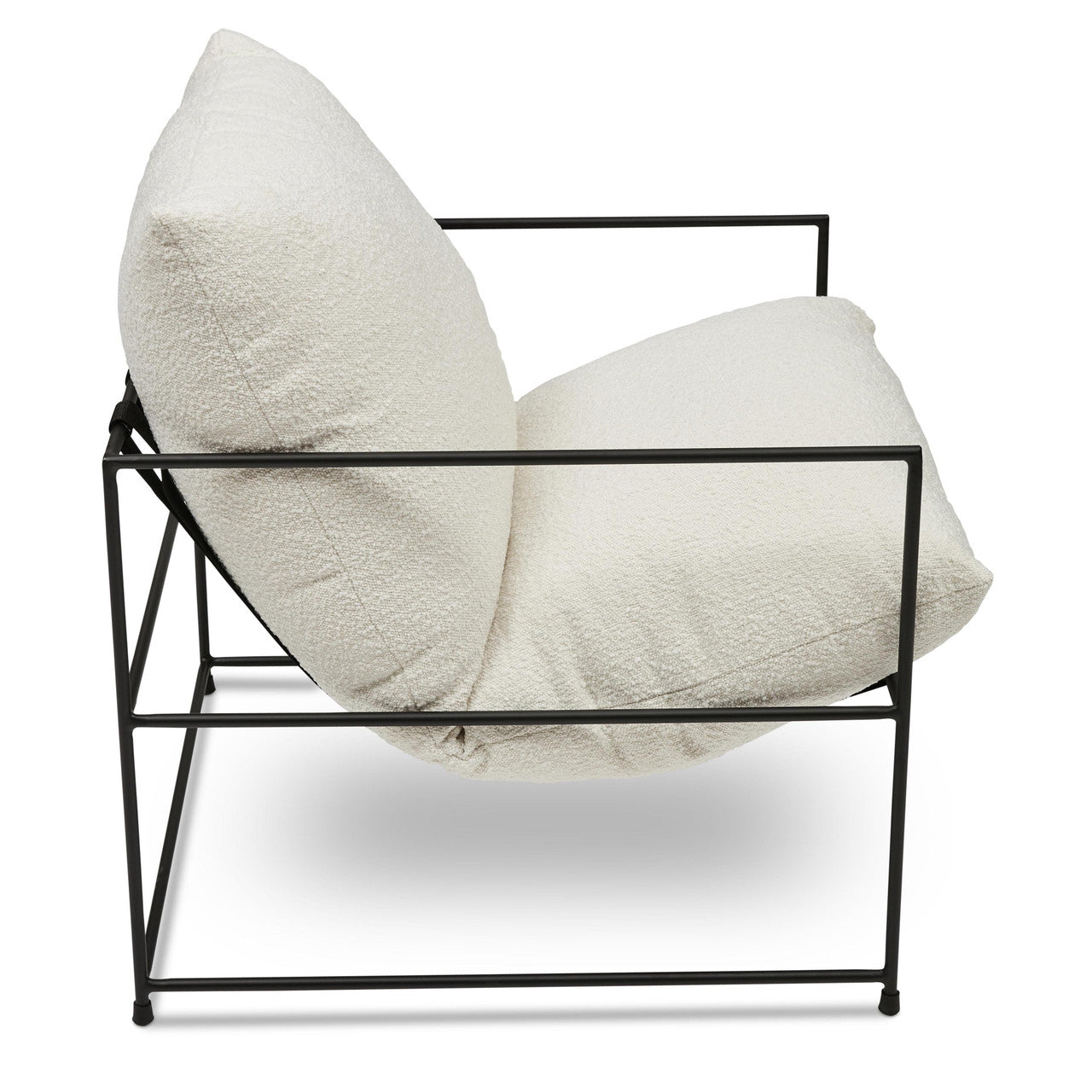 Metro - Trent Accent Chair - White Bouclé Upholstery