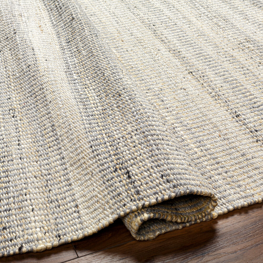 Nottingham Charcoal/Light Gray Handmade Rug - fold