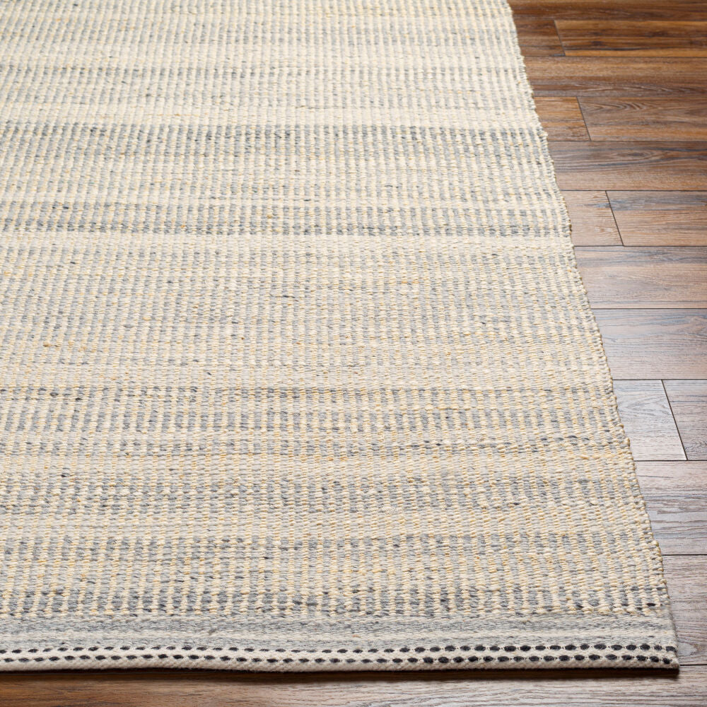 Nottingham Charcoal/Light Gray Handmade Rug - front