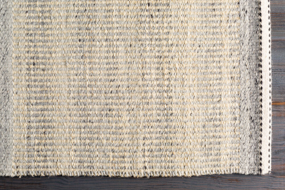 Nottingham Charcoal/Light Gray Handmade Rug - overhead
