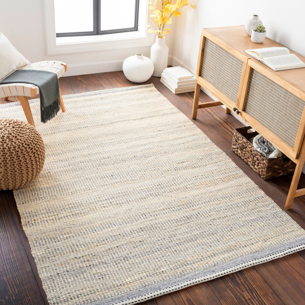 Nottingham Charcoal/Light Gray Handmade Rug - roomscene